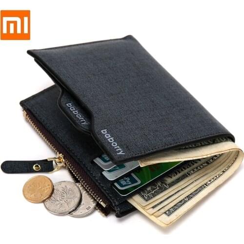 Xiaomi Mens Business Luxury Zipper wallets fashion Male Purse Coin Pocket Photo Card Holder