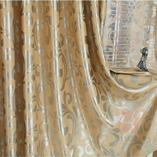 European Double jacquard curtain for living room thickening blackout curtains Embossed pattern tulle curtains for bedroom window