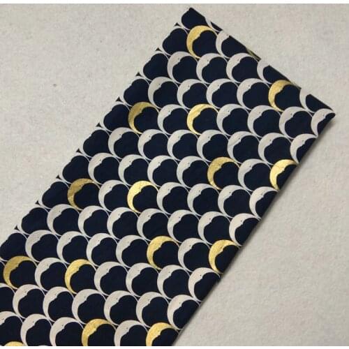 Gold Stamping All-over Girl Head Printed Cotton Fabric 50x105cm Fabric Patchwork for Cloth Dress Party Home Decoration