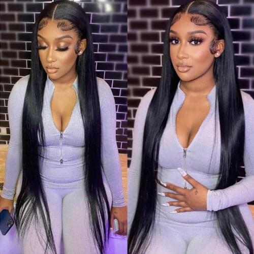 Straight Lace Front Wigs for Black Women raw indian hair wig with Baby Hair lace 4x4 5x5 Bone Straight Cheap Human Closure Wig