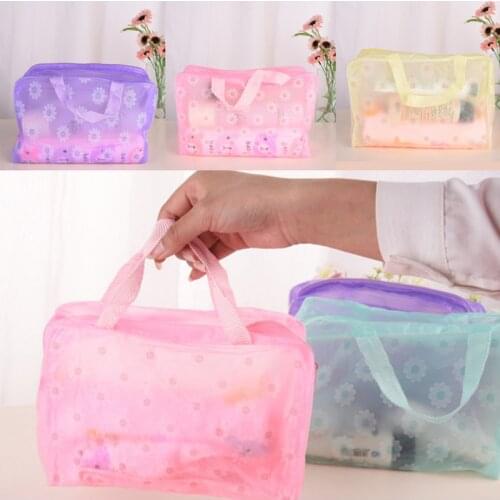 Hot Clear Makeup Organizers Swimming Bags Waterproof PVC Women Transparent Zipper Makeup Bags Organizer Bath Wash Handbags Case