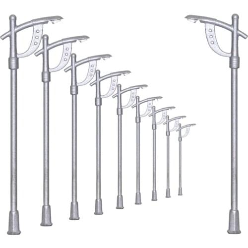 LNH11 10pcs Model Railway Lamppost lamps Street Lights N TT Scale LEDs NEW Warm White