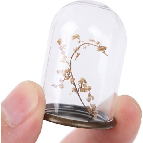 Miniature Glass Display Cover With Lace Bottom Support DIY Jewelry Accessories