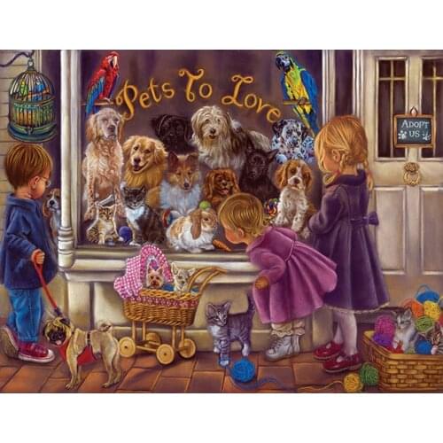DIY Painting By Numbers Child Cartoon Pets Oil Coloring By Number Scenery Wall Art Canvas Picture Hand Painted Home Decoration