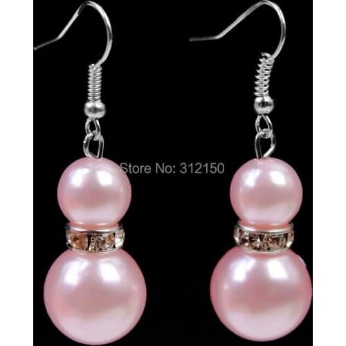 2015 New Free Shipping Fashion Hot Sweet Pearl Crystal bottle gourd earrings female Girl dangle drop earring charm
