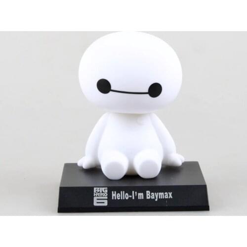 2021 NEW Big Hero 6 Baymax Toy Model building PVC Dolls 11cm Lovely Cute Automobile Head Shaking Action Figure GIFT