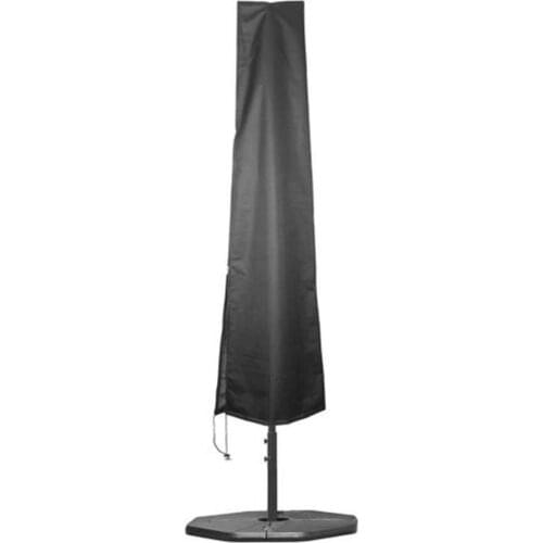 Garden Patio Parasol Sun Umbrella Cover Banana Cantilever Waterproof Cover PC Large Size Black 200*30*50CM