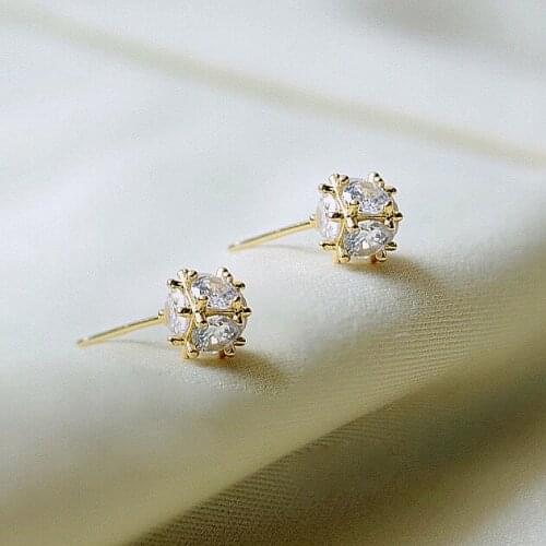 Simple square zircon earrings 100% 925 Sterling silver Jewelry fashion Hypoallergenic Stud earrings for women gift