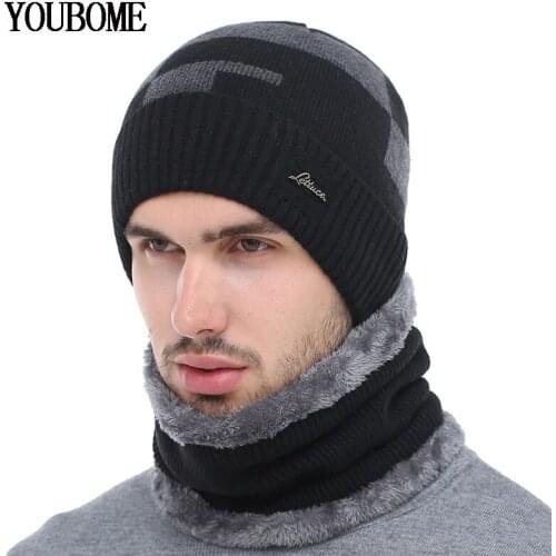 Beanies For Men Winter Knitted Hat Scarf Fashion Skullies Beanies Hat Men Warm Neck Thick Balaclava Mark Women Winter Hat Cap