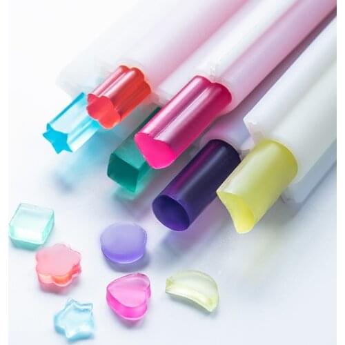 Silicone Column Mold Soap Mould Tube Mold Soap Fondant Cake Decorating Tools Handmade DIY Heart Star Moon Soap mold