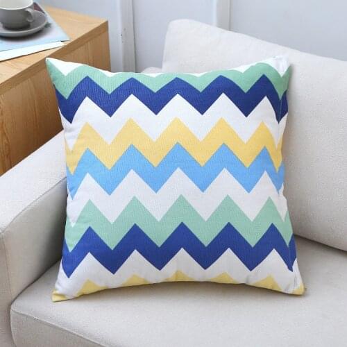 Geometric Blue Pillowcase Cushion Covers Home Sofa Bedroom Decoration Throw Cushion Pillow Modern Chair Car Cushions 45*45cm