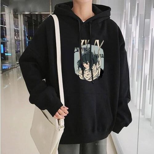 Harajuku Japan Anime My Hero Academia Aizawa Shouta Hooded Sweatshirts Unisex Winter Warm Streetwear Oversized Thicken Hoodies