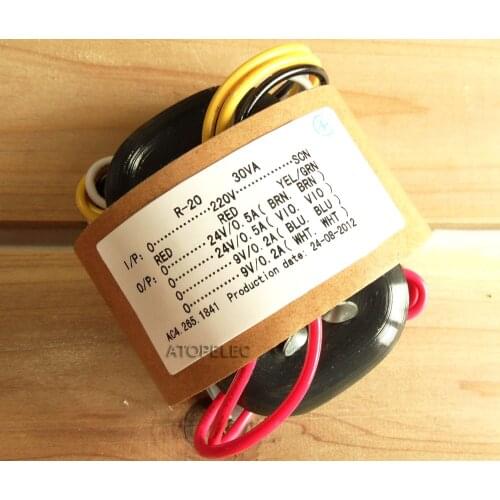 220V 30W R-Core Transformer 24V+24V 9V+9V for Audio Amplifier Preamps AMP DAC R Core