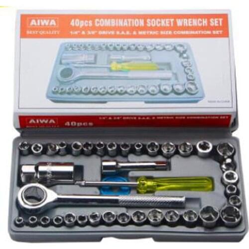 40Pcs Hand Plug Taps Hand Threading Tool Screw Thread Wrench Dies Kit With Storage Case