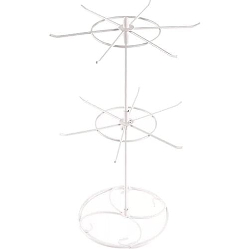 Iron Jewelry Rotating Hanging Display Organizer Bracelet Necklace Stand Rack Bracelet Necklace Hanger Round Jewelry Rotating