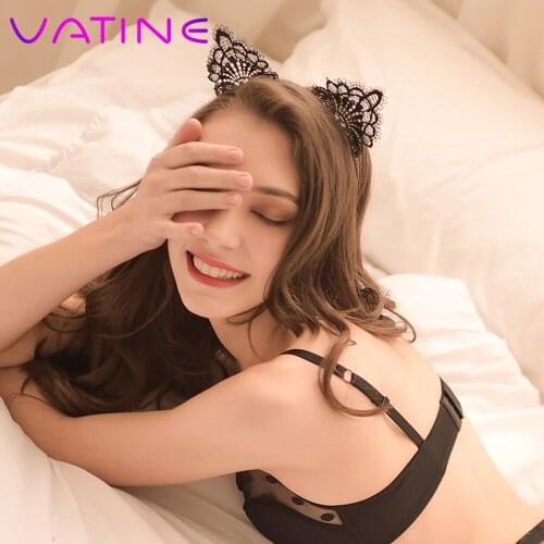 VATINE Lace Headband Roleplay For Women Lesbian Sexy Cat Ears SM Bondage Adult Games Erotic Toys Fetish