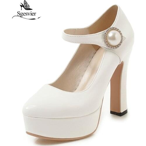 Sgesvier 2019 new large size 32-43 sexy women high heels paltform shoes fashion pump fashion Pointed Toe women dress shoes G211