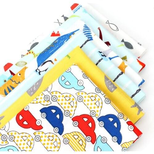 CHEER BOWS 40*50cm 1pc 100% Cotton Fabric Cartoon Animal Printed Cloth Sheets Apparel Sewing Materials Home Textile Handmade Bag