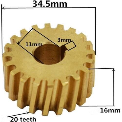1PC NEW Milling Machines Parts Copper Quill Pinion Gear B08 34.5 *16*11MM