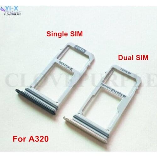 10PCS/Lot Single/Dual SIM Card Tray Slot SD Card Holder Adapter Spare Parts For Samsung Galaxy A320 A3 2017