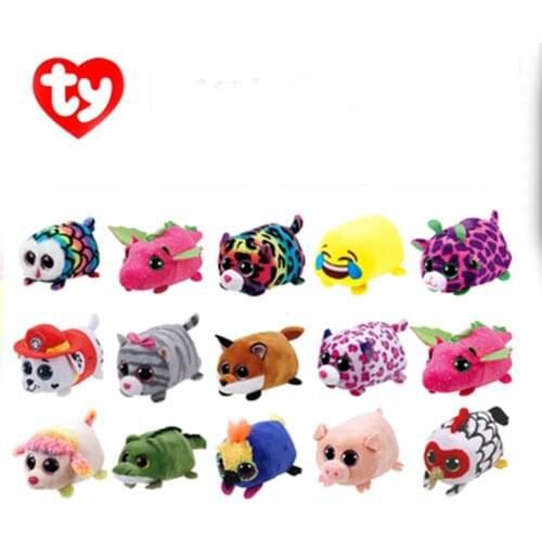 10CM Ty Beanie Big Glitter Eyes Phone wipe Owl Dragon Leopard Dog Crocodile Parrot Fox Cat Plush Animal Toys Child Birthday Gift