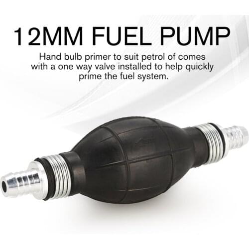 12mm Diesel Fuel Pump Line Hand Water Liquid Primer Bulb Gas Petrol Auto Car Boat Motorcar Transfer Rubber Aluminum