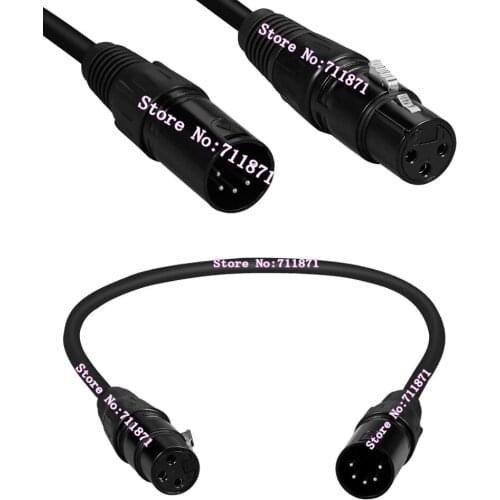 30cm 5P Cannon XLR Male 3Pin XLR Cannon Female Audio cable Line 5Pin XLR Cannon Male 3P Cannon XLR Female Audio Line cable wire