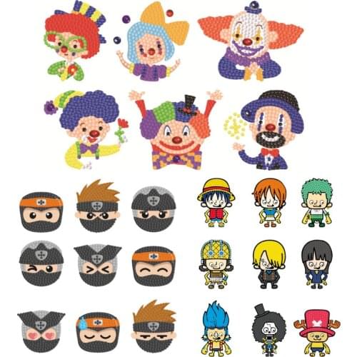 DIY Diamond Painting Random Stickers 5D kawaii clown anime stickers Refrigerator Stickers Childrens Toy Gifts
