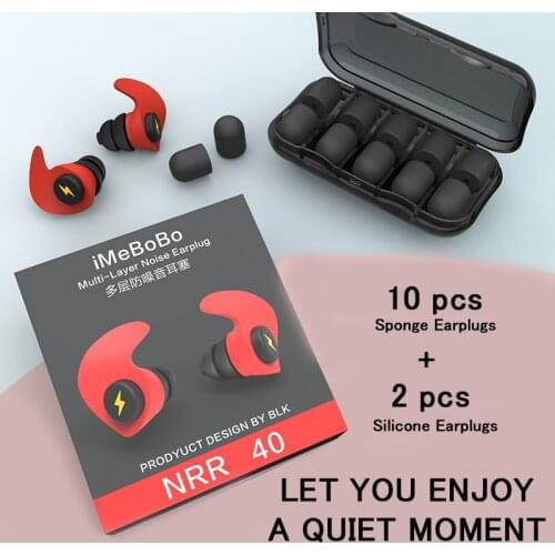Earplugs Plug Sleep Earplug Anti Bruit Foam Noise Sleeping Cover Ears Silicone For Soundproofing Reduction Ratio Soft Ear Plugs