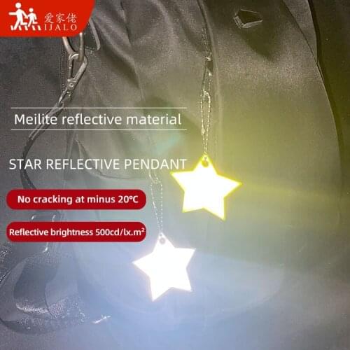 MEILITE 500 candle lights star pendant charm bag accessories Reflective keychains key ings For traffic safety use