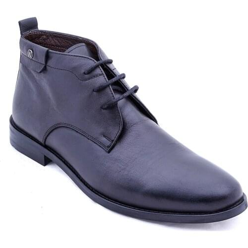 Leather Laced Black Ankle Boots Wessi