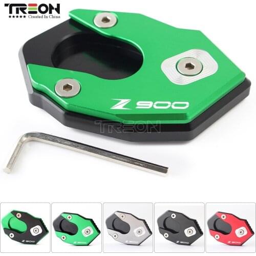 For Kawasaki Z900 Z 900 17-18 Motorcycle CNC Kickstand Side Stand Extension Enlarger Pad Plate Foot Support Baseplate