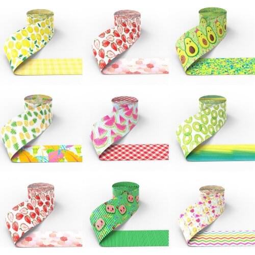 50YFruit Double-side Grosgrain Ribbon Fabric Gift Wrapping DIY Sewing Wrapping Art Sewing Bow-knot Crafts Home Packing,50Yc18254