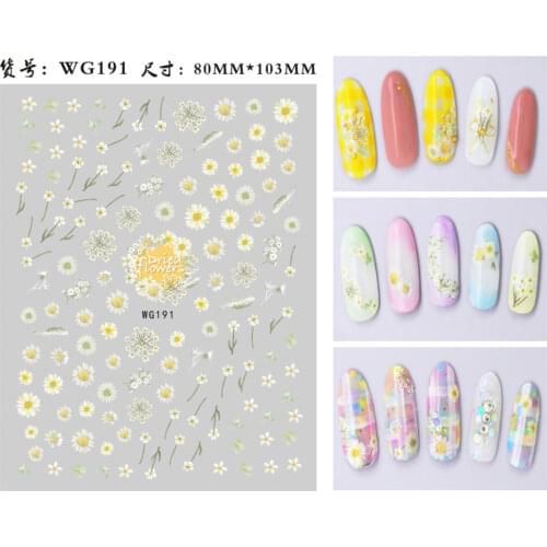 Elegant Florals Nails Art Manicure Back Glue Decal Decorations Nail Sticker For Nails Tips Beauty