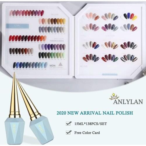 ANLYLAN 138 Colors Fashion Semi Permanet Top Coat Color Gel Nail Gel Polish For Nail Art UV Lacquer For Manicure Nail Polish Gel