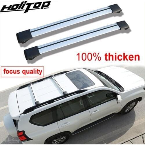 Horizontal roof rail roof rack bar cross bar for Toyota Land Cruiser Prado 2700 4000,anti-thef, real thicken aluminum alloy