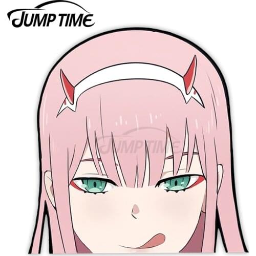 JumpTime 13 x 10.8cm Zero Peeker Sticker Darling In The Franxx Helmet Windshield Car Stickers Decal Vinyl Decals Decoration