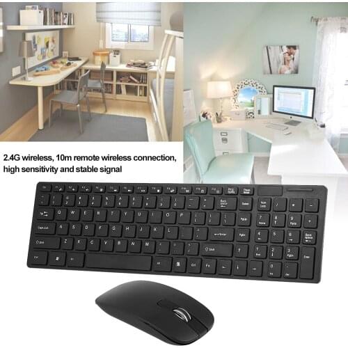 K-06 2.4G Wireless Keyboard and Mouse Combo Computer Keyboard with Mouse Plug and Play for Laptop Black