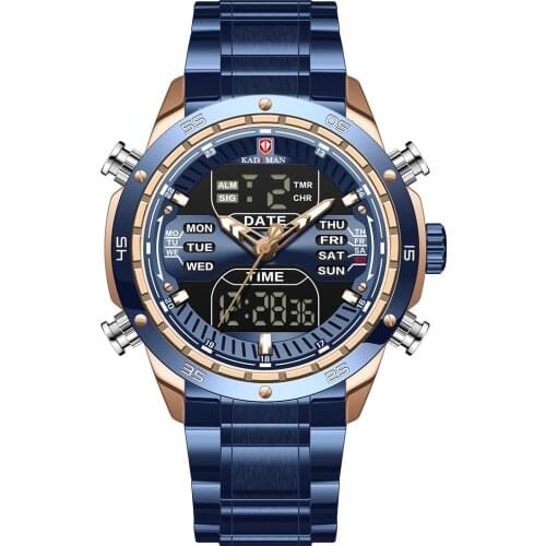 KADEMAN 9109 Sports Men Watch Multi-function Waterproof Steel band Quartz Watch Watch Chronograph Alarm Luxury Sports