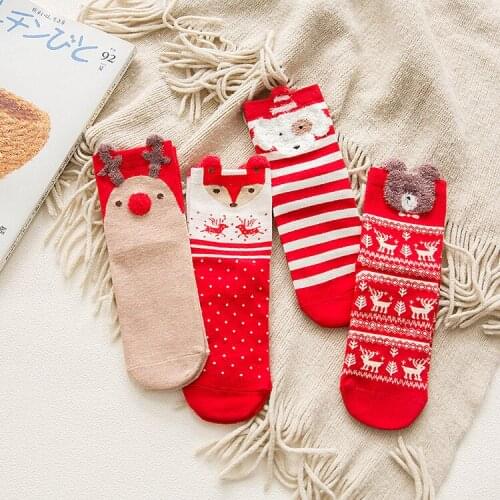 Cartoon Socks Holiday Socks Christmas Socks Cotton Socks Leisure Three-dimensional Socks Womens Festival Cotton Cartoon Socks