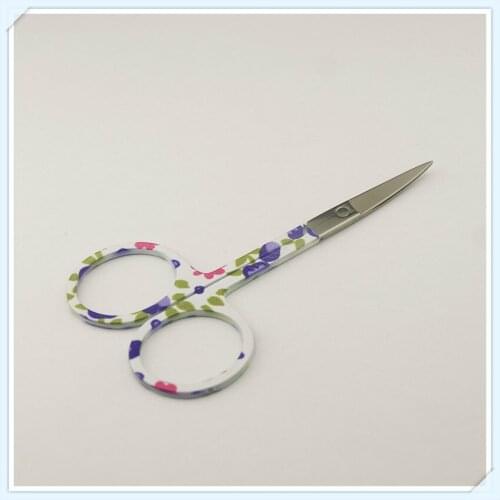 2pcs Professional silver blue flower Nail Scissor Manicure For Nails Eyebrow Nose Eyelash Cuticle Scissors Curved Makeup Tools