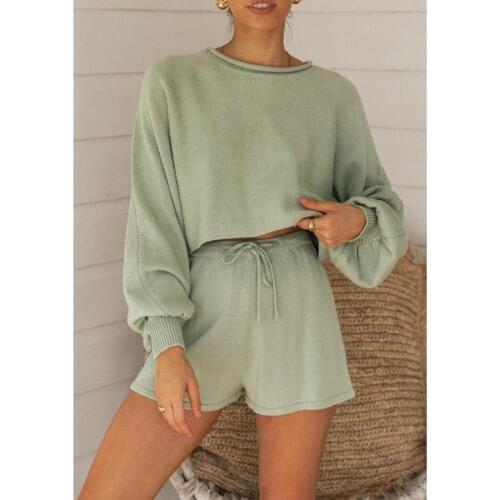 Autumn Winter Fashion Women Long Sleeve Shirt Tops Pants 2 Piece Sets Sweater Sweatshirt Lounge Wear Outfits Suit