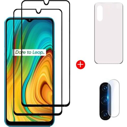 4 IN 1 Full Cover Front Tempered Glass For OPPO Realme C3 Back Hydrogel Film Screen Protector For Realme C3 Lens Film