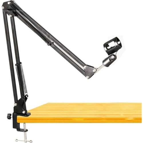 Microphone stand Holder Desk Desktop Suspension Scissor Arm Table Yeti Snowball Radio Recording Microphone Phone Foldable