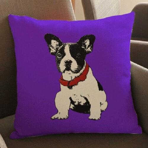 Animal Printed Cushion Home Decoration Cute Dog Pattern Linen Cotton Cushion Cover Pillow Case On Sofa Car Chair Bedroom