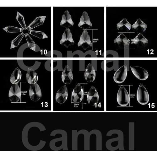 Camal 5pcs 38mm K9 Crystal Drop Prism Pendant Lamp Lighting Parts Ornament Suncatcher Chandelier Hanging Wedding Party Decor