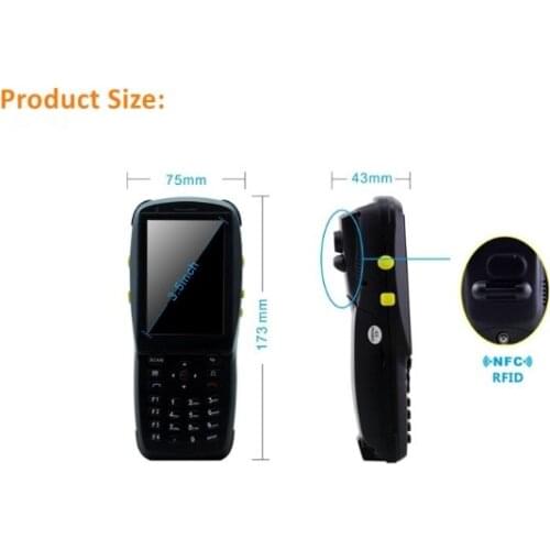 Mini Mobile Android Handheld Terminal with NFC RFID Reader,2D Barcode Scanner WIFI,3G