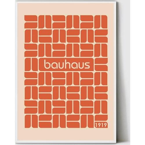 Bauhaus poster, 100 year Bauhaus, Bauhaus Exhibition print, Herbert Bayer poster, Bauhaus Print, Walter gropius, Burnt Orange