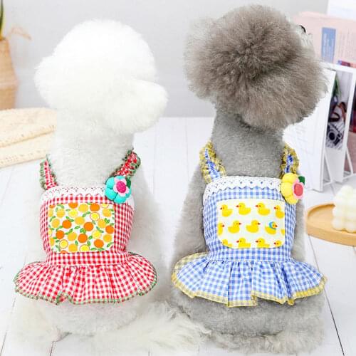 Sexy Princess Evening Party Dress Lace Shoulder Straps Big Pocket Plaid Tutu Dress For Girls Summer Shirt Skirt For Small Dogs