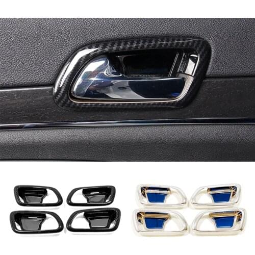 ABS Chrome/Carbon fiber Car Door Inner Handle Bowl Frame Cover Trim Car Styling Accessories For Jeep Grand Cherokee 2014-2018